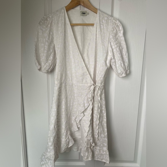 Beymen 100% Linen Jacquard Wrap Dress Size 34 (XS) - Picture 7 of 15